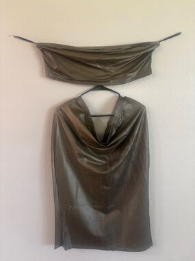 SHEIN Black Tank with Olive-Green Edge Stitching